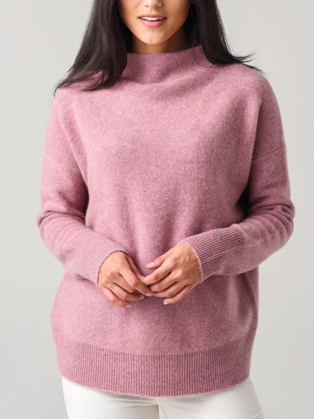 Vince Mauve Cashmere Funnel Neck Pullover Sweater Size M